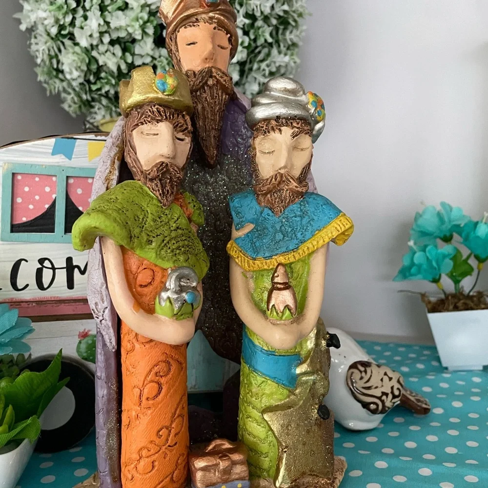 Colorful Three Wise Men Figurines